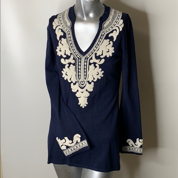 INC International Concepts Sweaters - INC Navy & White Embroidered Size Medium NWOT